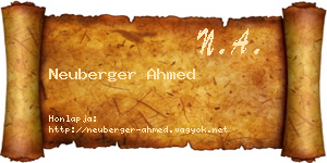 Neuberger Ahmed névjegykártya